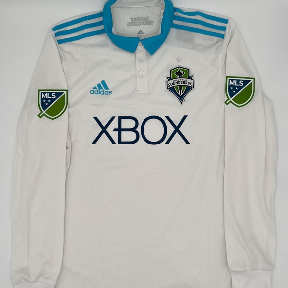 Seattle Sounders 2017/2018 Away ORIGINAL Adidas Player Version L/S Jersey (M)